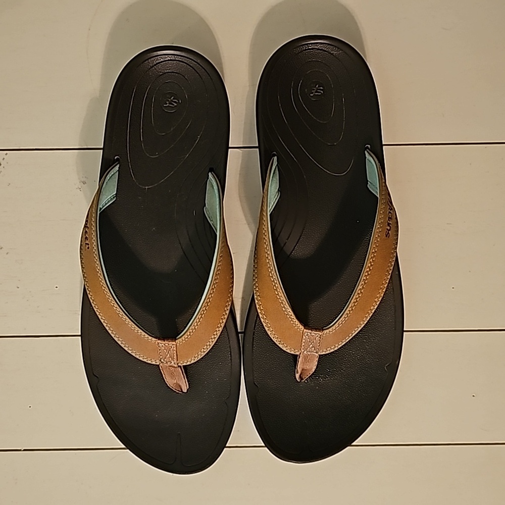 Superfeet Flip Flops Size 10 Tan